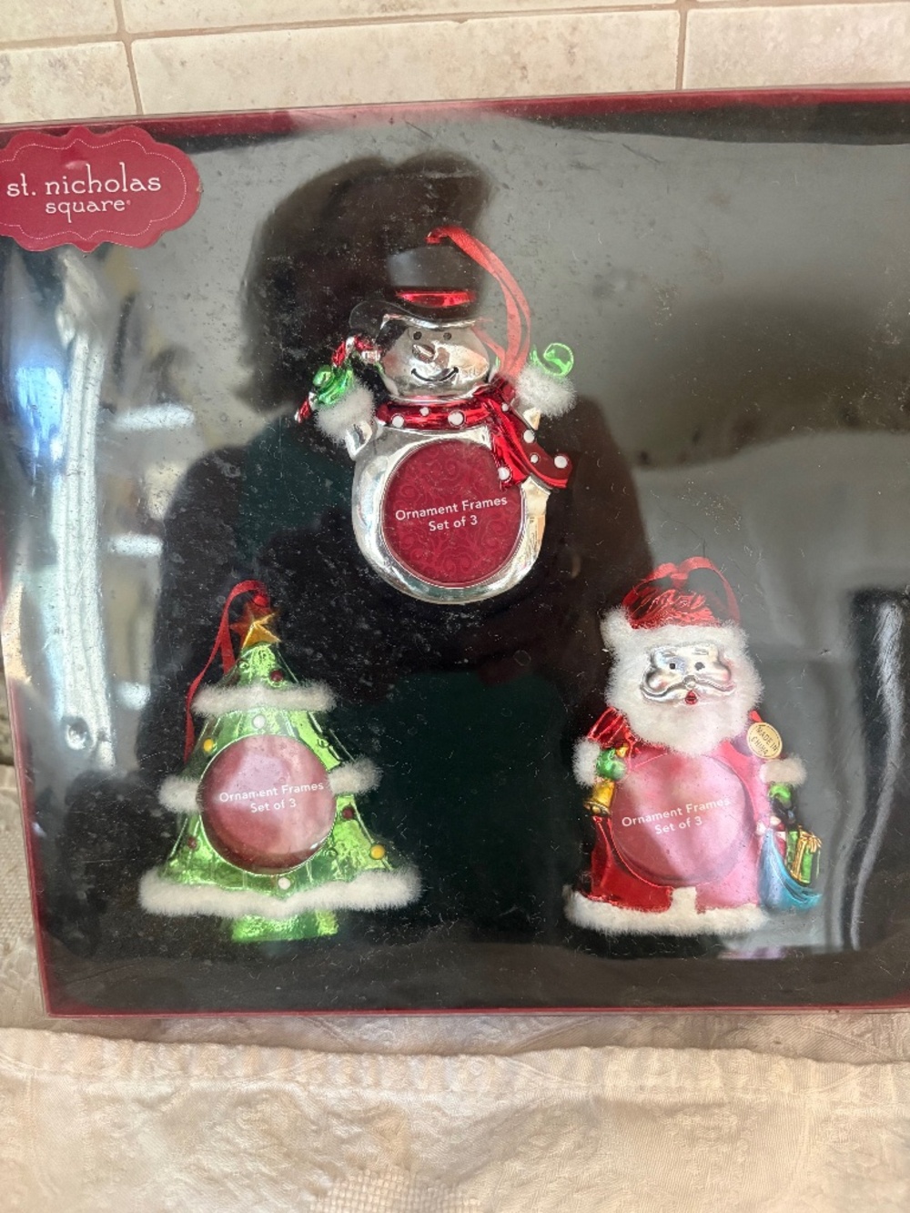 christmas ornaments picture frames 3 new in box